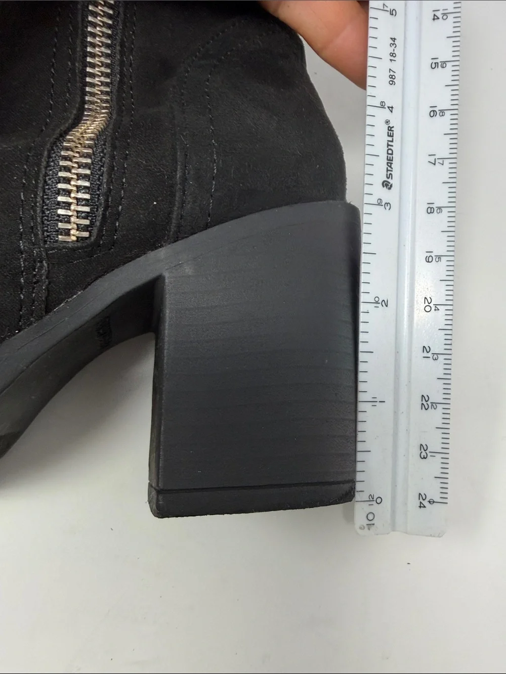 Kohl's Black  Suede-Look Boots with Silver Side Zipper Size 6